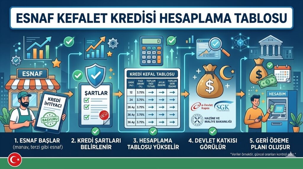 Esnaf Kefalet Kredisi Hesaplama Tablosu