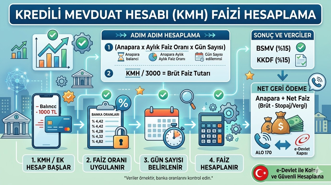 Kredili Mevduat Hesabı (KMH) Faizi Hesaplama