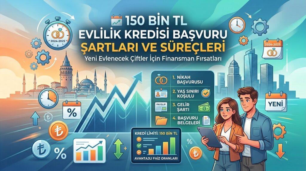Evlilik Kredisi 150 bin TL Başvuru Şartları