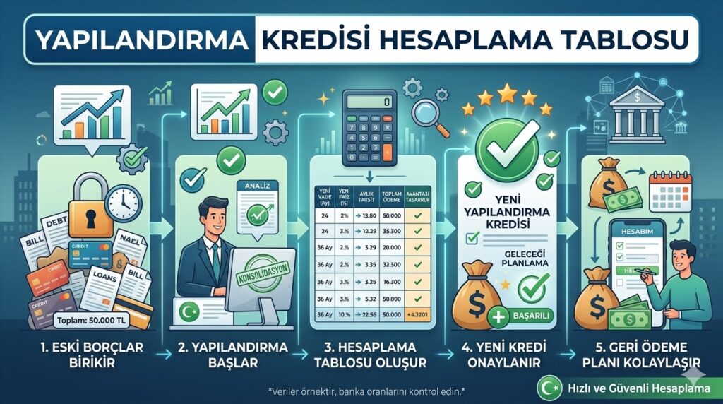 Yapılandırma Kredisi Hesaplama Tablosu