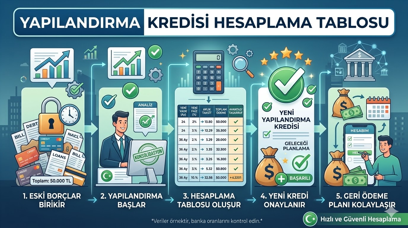 Yapılandırma Kredisi Hesaplama Tablosu